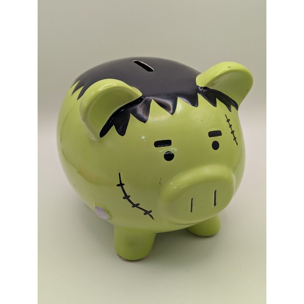 Target Frankenstein Green Ceramic Piggy Bank Frankenswine Halloween Monster Pig*